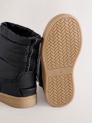 Black Pull On Quilted Snow Boots - Image 3 of 5