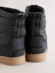 Black Pull On Quilted Snow Boots - Image 4 of 5