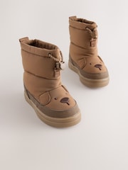 Brown Bear Pull On Quilted Snow Boots - Image 1 of 5