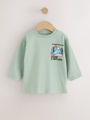 Vert sauge Vert Roam and Explore - T-shirt graphique dos à manches longues (3mois-10ans) - Image 8 de 12