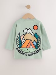 Vert sauge Vert Roam and Explore - T-shirt graphique dos à manches longues (3mois-10ans) - Image 9 de 12
