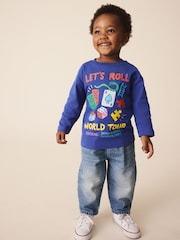 Cobalt Blue Let's Roll Games Long Sleeve Back Graphic T-Shirt (3mths-10yrs) - Image 3 of 5