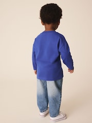 Cobalt Blue Let's Roll Games Long Sleeve Back Graphic T-Shirt (3mths-10yrs) - Image 4 of 5