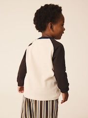 Brown/Cream Long Sleeve Raglan T-Shirt (3mths-7yrs) - Image 3 of 4
