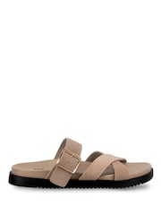 كريم - Totes Suede Cross Strap Sandals - Image 2 of 5