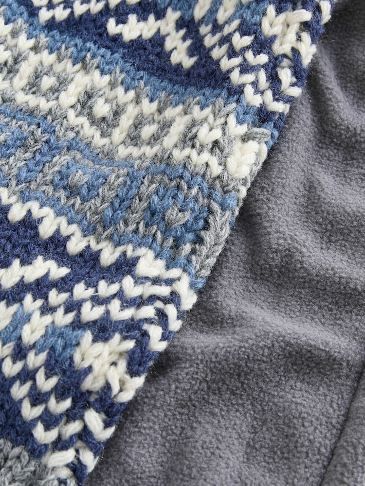 Blue/Grey Cable Beanie Scarf and Gloves Set (3-16yrs) - Image 4 of 4