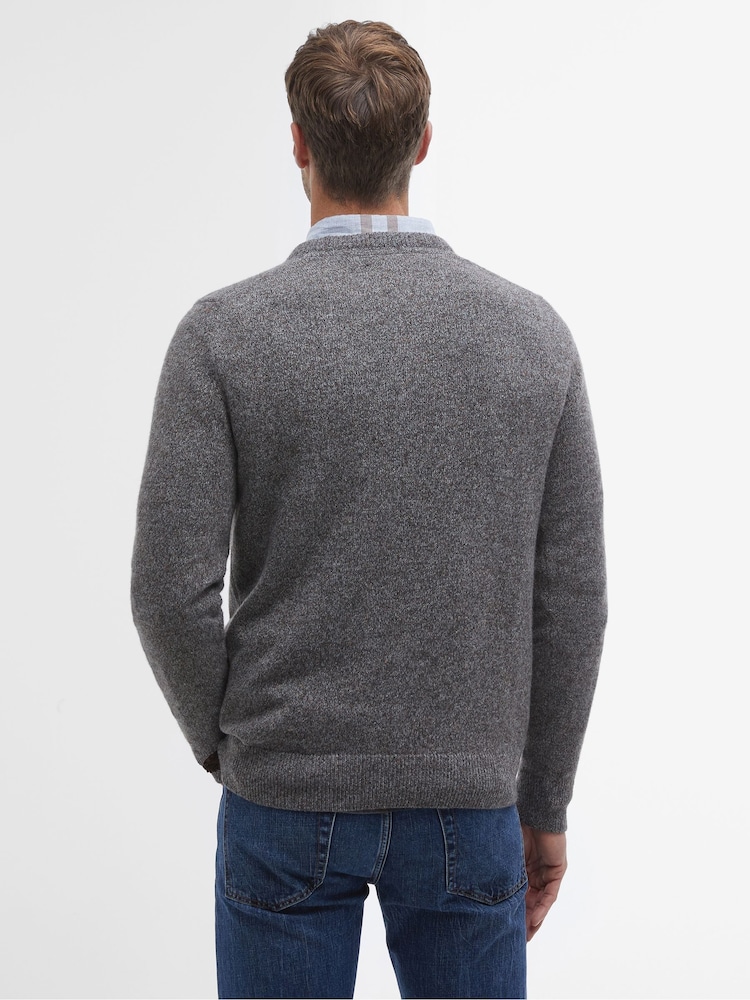 Barbour® Stone Grey Essential Tisbury Crew Neck Sweater - Image 2 of 7