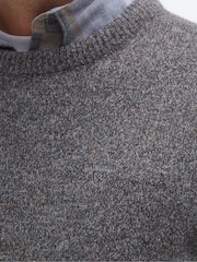 Barbour® Stone Grey Essential Tisbury Crew Neck Sweater - Image 4 of 7