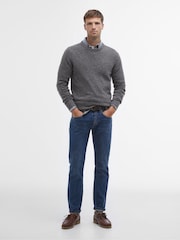 Barbour® Stone Grey Essential Tisbury Crew Neck Sweater - Image 5 of 7