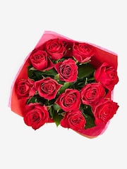 Red Valentines 12 Roses and Chocolates Fresh Flower Bouquet Gift Set - Image 6 of 6