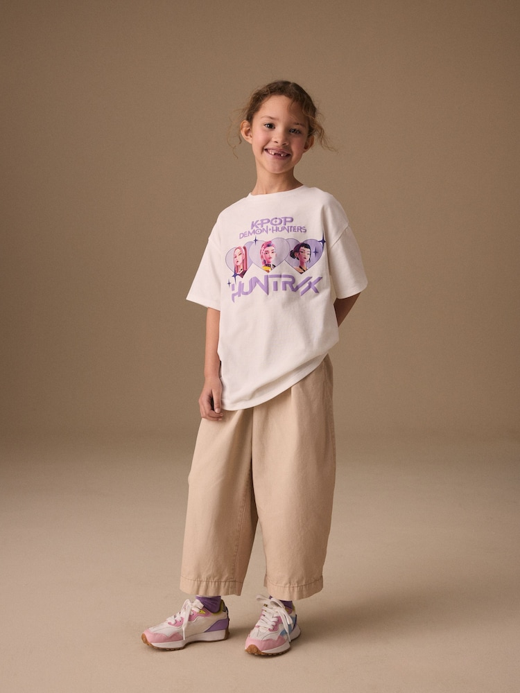 White Huntrix - Tricou cu mânecă scurtă KPOP Demon Hunters (6-16ani) - Imaginea 4 din 4
