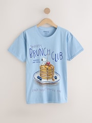 Blue Snoopy Licence Graphic Short Sleeve Crew Neck T-Shirt - Image 1 of 3