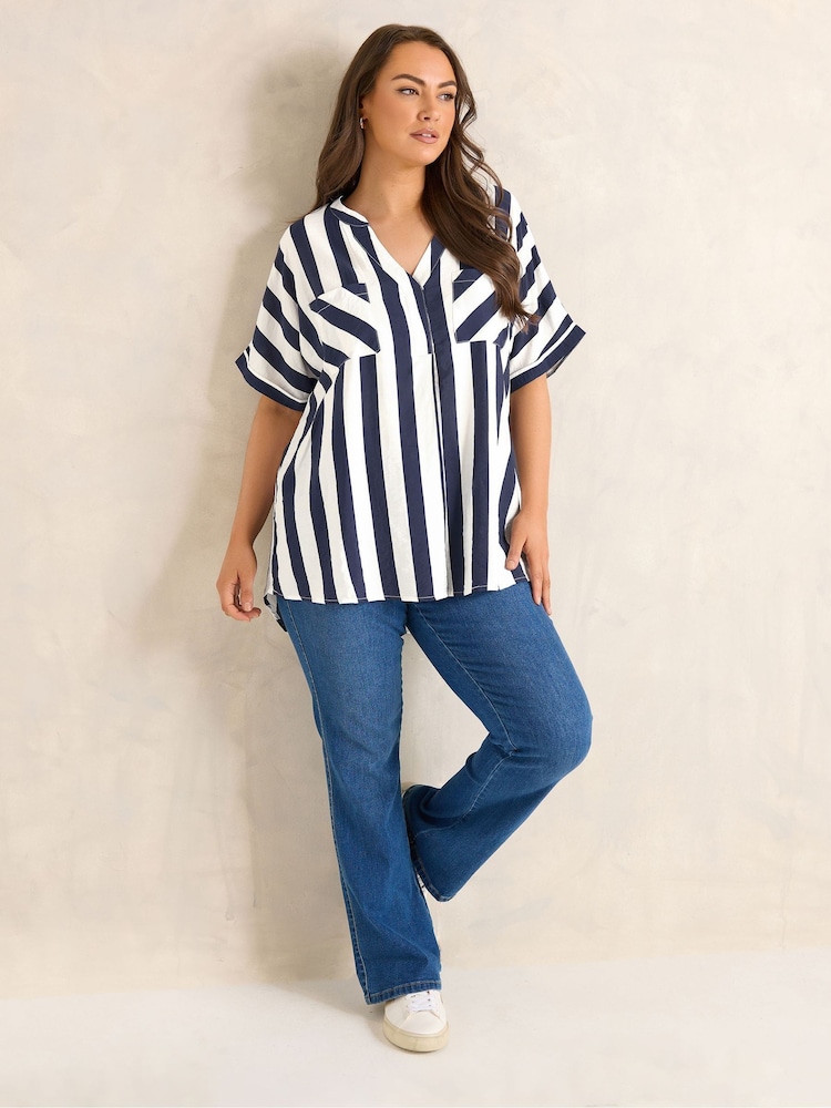 Evans Light Blue Short Sleeve Airflow Blouse - Image 2 of 5