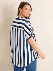 Evans Light Blue Short Sleeve Airflow Blouse - Image 3 of 5