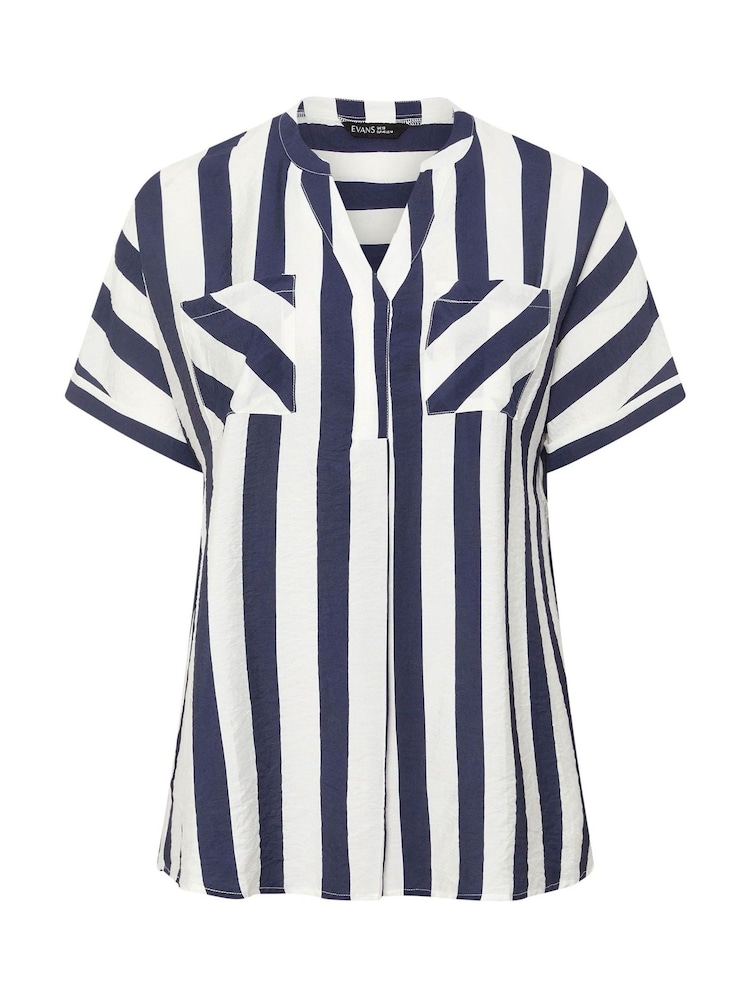 Evans Light Blue Short Sleeve Airflow Blouse - Image 5 of 5