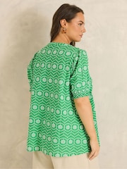 Evans Green Broderie Boho Top - Image 3 of 5