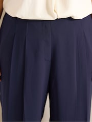 Evans Blue Crepe Pleated Trousers - Image 4 of 5