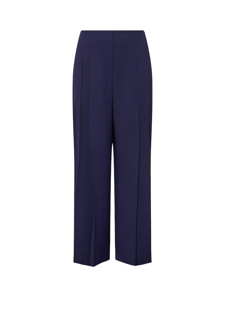 Evans Blue Crepe Pleated Trousers - Image 5 of 5
