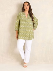 Evans Green Cotton Broderie Blouse - Image 2 of 4