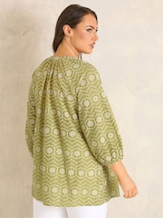 Evans Green Cotton Broderie Blouse - Image 3 of 4