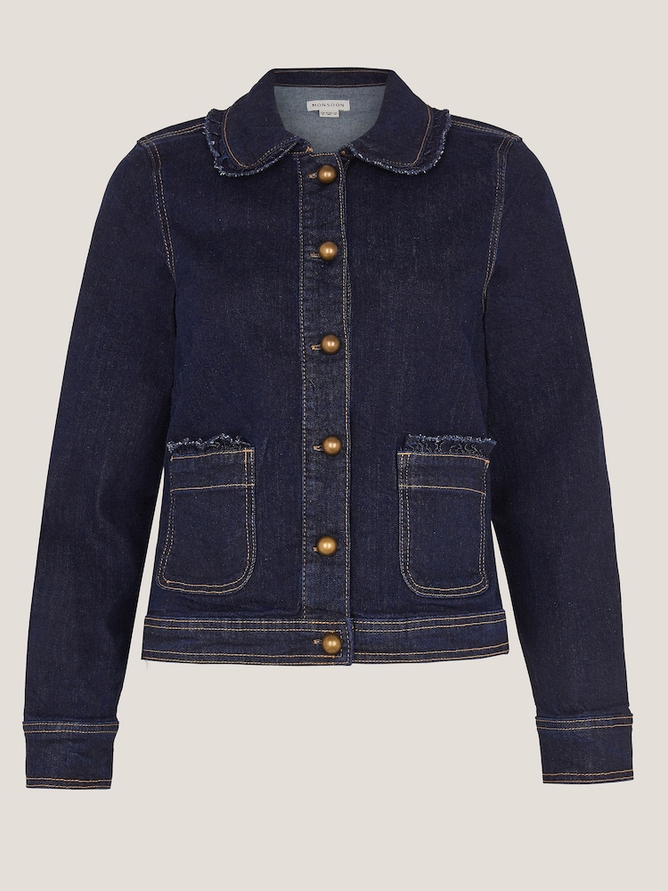 Monsoon Sadie Frill Denim Jacket - Imaginea 5 din 5