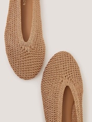 Monsoon Gold Alma Knitted Ballet Flats - Image 4 of 4