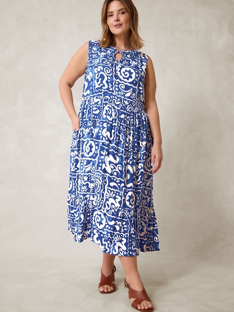 Μπλε - Αμάνικο Boho Φόρεμα Evans - Εικόνα 1 από 3