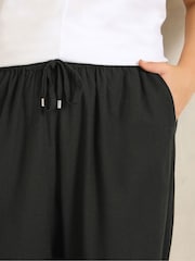 Evans Black Linen Blend Cropped Trousers - Image 5 of 5