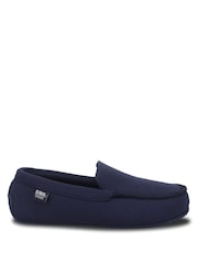 Totes Blue Isotoner Ribbed Moccasin Slippers - Image 2 of 4