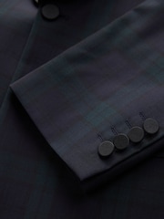 أسود/أخضر - Signature Tailored Fit Marzotto Shawl Tartan Tuxedo Suit Jacket - صورة 10 من 10
