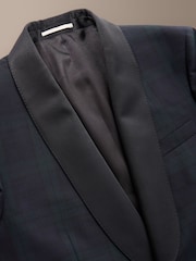 أسود/أخضر - Signature Tailored Fit Marzotto Shawl Tartan Tuxedo Suit Jacket - صورة 7 من 10