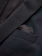 أسود/أخضر - Signature Tailored Fit Marzotto Shawl Tartan Tuxedo Suit Jacket - صورة 9 من 10