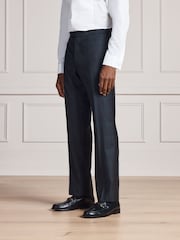 أسود/أخضر - Signature Tailored Fit Marzotto Shawl Lapel Tartan Tuxedo Suit Trousers - صورة 1 من 10