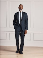 أسود/أخضر - Signature Tailored Fit Marzotto Shawl Lapel Tartan Tuxedo Suit Trousers - صورة 2 من 10