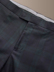 أسود/أخضر - Signature Tailored Fit Marzotto Shawl Lapel Tartan Tuxedo Suit Trousers - صورة 9 من 10