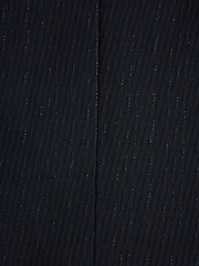 Navy Loose Fit Sparkle Lurex Striped Shawl Tuxedo Suit Jacket - Image 11 of 11