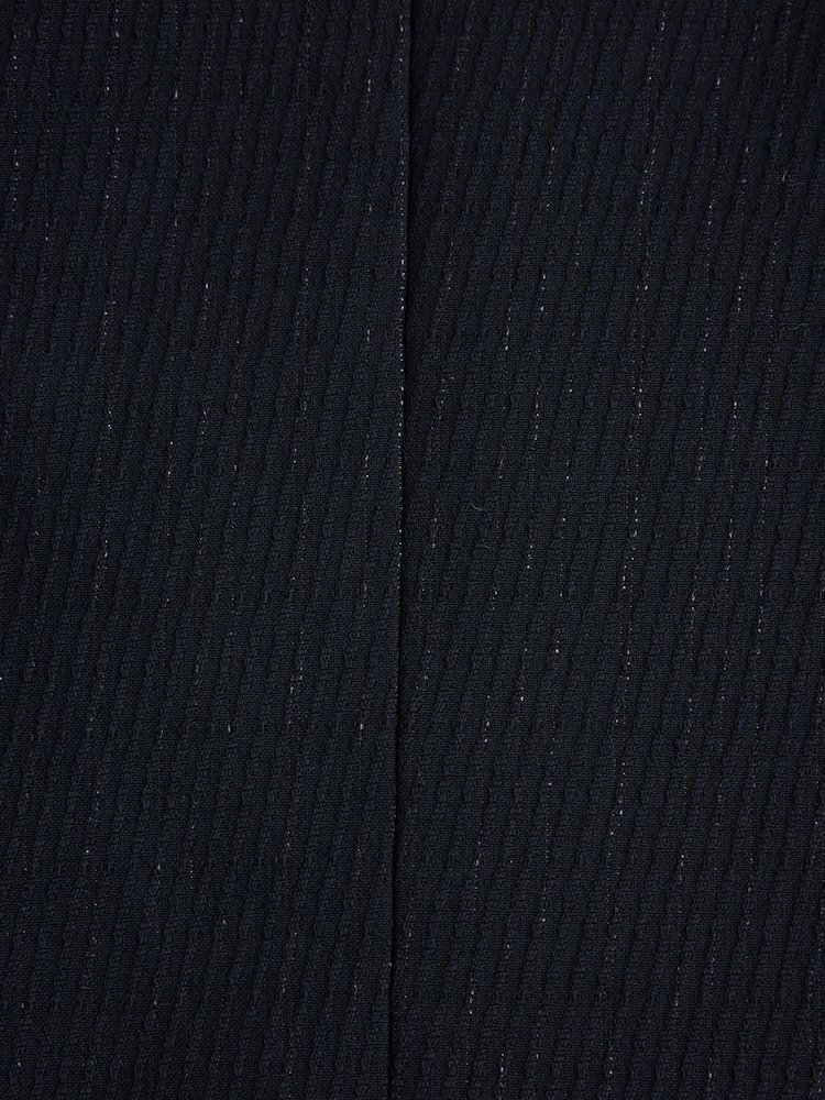 Navy Loose Fit Sparkle Lurex Striped Shawl Tuxedo Suit Jacket - Image 11 of 11 Navy Loose Fit Sparkle Lurex Striped Shawl Tuxedo Suit Jacket - Image 11 of 11