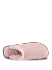 Ροζ - Γυναικεία mules Totes Isotoner από γνήσιο σουέτ με υδροαπωθητικότητα - Εικόνα 3 από 4