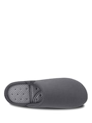 Totes Grey Isotoner Ribbed Mule Slippers - Image 3 of 4
