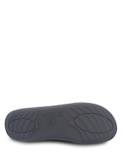 Totes Grey Isotoner Ribbed Mule Slippers - Image 4 of 4