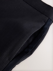 Navy Loose Fit Sparkle Lurex Striped Tuxedo Suit Trousers - Image 10 of 10