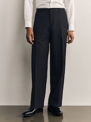 Navy Loose Fit Sparkle Lurex Striped Tuxedo Suit Trousers - Image 2 of 10