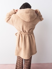 Neutral Teddy Short Dressing Gown - Image 4 of 8