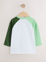 Cath Kidston White/Green Raglan Dinosaur Embroidered Cath Kidston Long Sleeve T-Shirt (3mths-7yrs) - Image 7 of 9