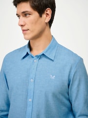 Crew Clothing Blue Long-Sleeve Linen Shirt - Image 4 of 5
