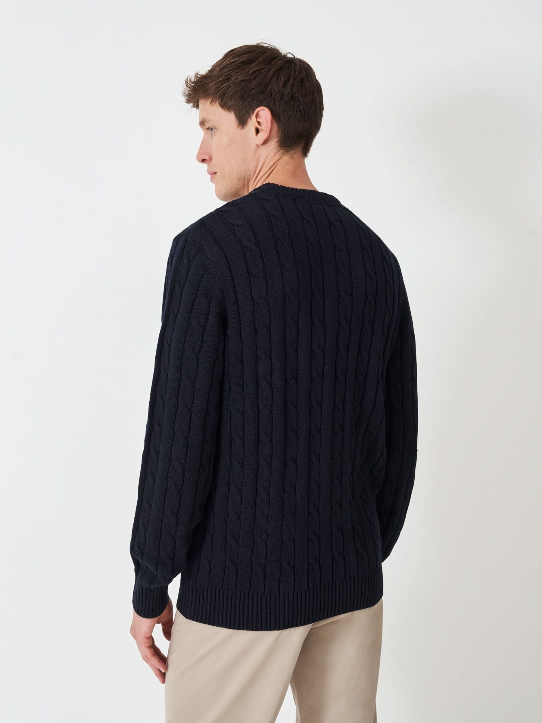 511042● 19aw CALEE CREW NECK KNIT Comprar Azul - Crew Clothing 100% algodão Oarsman Cable Knit Crew