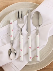 16 Piece Pink Heart Cutlery Set - Image 1 of 3