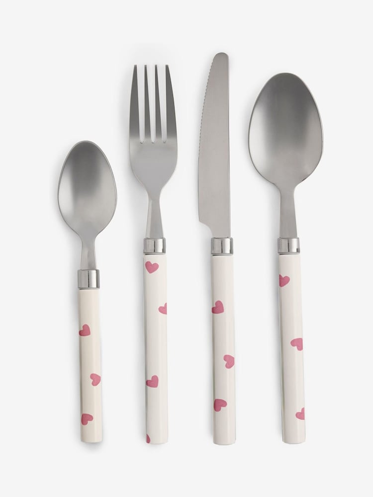16 Piece Pink Heart Cutlery Set - Image 3 of 3
