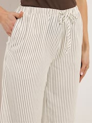 Long Tall Sally Cream Stripe Wide Leg Trousers - Image 4 of 5