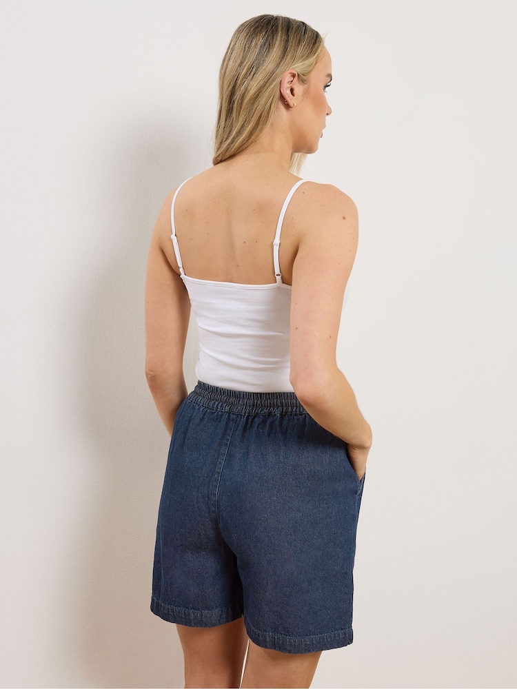 Long Tall Sally Blue Denim Elasticated Shorts - Image 2 of 5